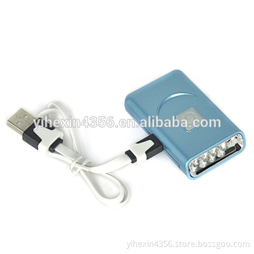 Hat Mount Rechargeable Sensor Headlamp with USB charger